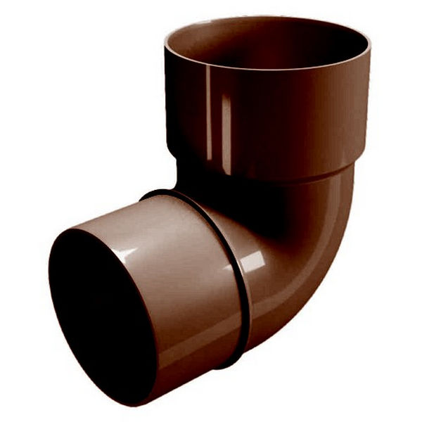 Колено трубы Interplast 125/80 67 градусов серо-коричневое RAL 8019